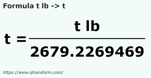 formula фунт тройской в тонна - t lb в t