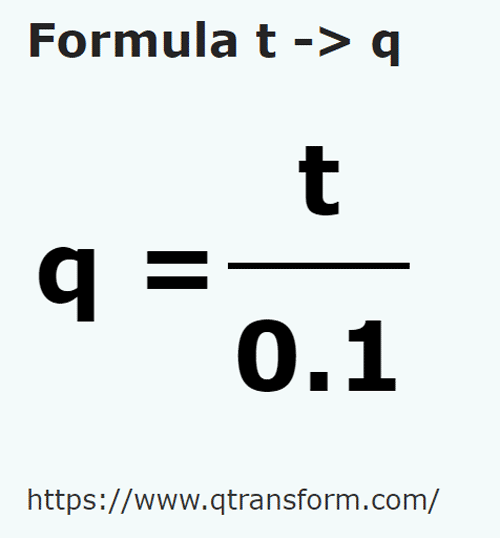 formule Tonnen naar Quintal - t naar q