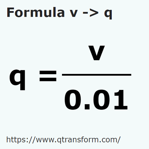 formule Wagon naar Quintal - v naar q