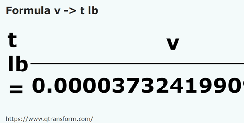 formula вагоне в фунт тройской - v в t lb