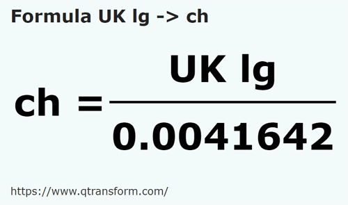 formula Lege inglesi in Catene - UK lg in ch