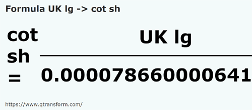 formule Lieues britanniques en Coudèes courtes - UK lg en cot sh