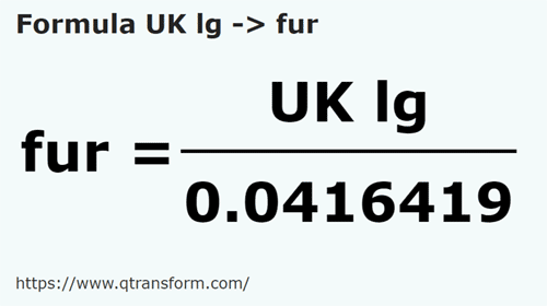 formula Ли́га Великобритании в фарлонги - UK lg в fur