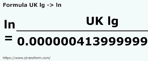 formula Leguas britanicas a Líneas - UK lg a ln