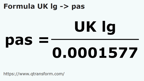formula Leguas britanicas a Pasos - UK lg a pas