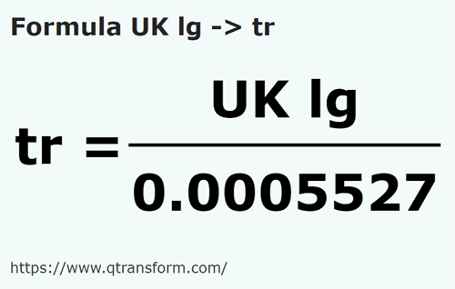 formula Leguas britanicas a Caña - UK lg a tr