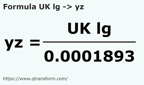 formula Leguas britanicas a Yardas - UK lg a yz