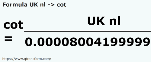 formula Leghe nautice britanice in Coți - UK nl in cot