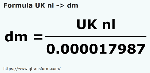 formula Lege nautica britannico in Decimetro - UK nl in dm