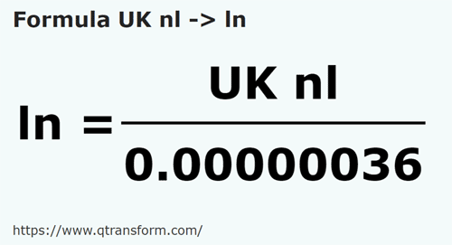 formula Liga nautika antarabangsa kepada Talian - UK nl kepada ln