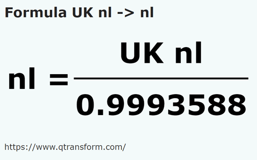 formula Liga nautika antarabangsa kepada Liga nautika - UK nl kepada nl