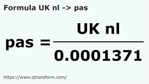 formule Lieues nautiques britanniques en Pas - UK nl en pas