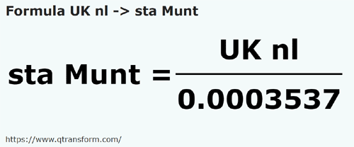formula UK nautical leagues to Fathoms (Muntenia) - UK nl to sta Munt