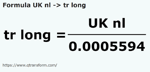 formula Leguas marinas británicas a Caña larga - UK nl a tr long