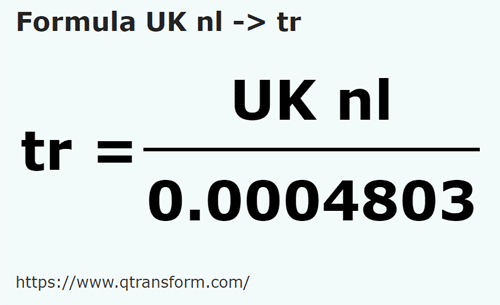 formula UK nautical leagues to Reeds - UK nl to tr