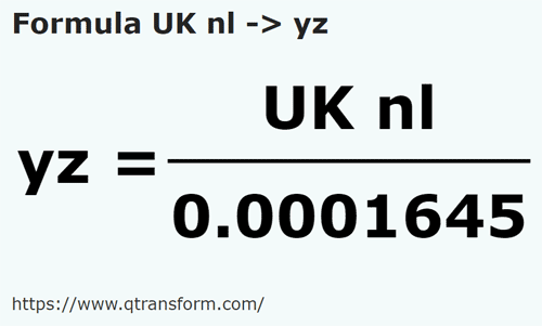 formula Lege nautica britannico in Iarde - UK nl in yz
