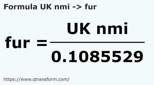 formula Milhas marítimas britânicas em Furlongs - UK nmi em fur