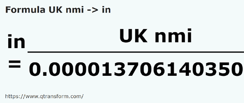 formula Milhas marítimas britânicas em Polegadas - UK nmi em in