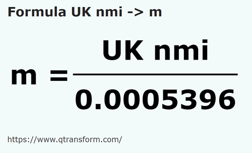 formule Milles marines britanniques en Mètres - UK nmi en m