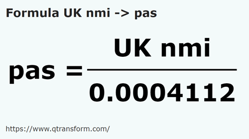 formula Mile marine britanice in Pasi - UK nmi in pas