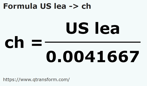formula Leguas estadounidenses a Cadenas - US lea a ch