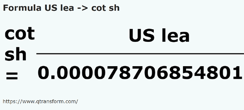 formula Ли́га США в Короткий локоть - US lea в cot sh