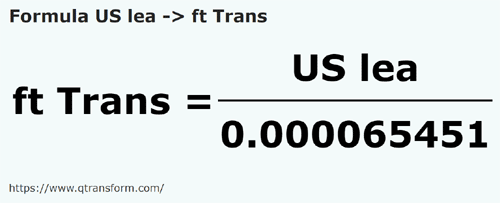 formule Lieues américaines en Pieds (Transylvanie) - US lea en ft Trans