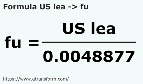 formule Leugas naar Touw - US lea naar fu