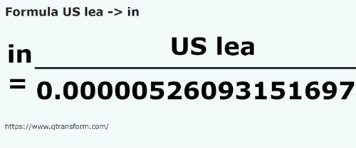 formula Ли́га США в дюйм - US lea в in