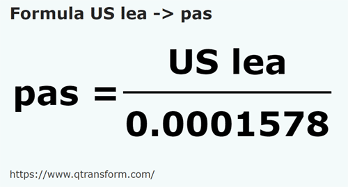 formula Leguas estadounidenses a Pasos - US lea a pas