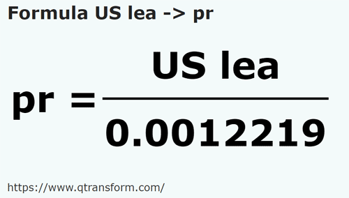 formule Leugas naar Prajini - US lea naar pr