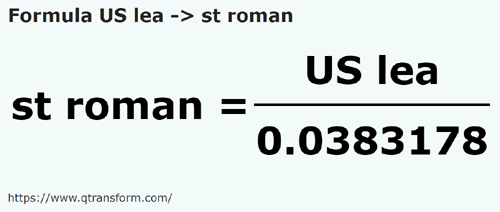 formule Leugas naar Romeinse stadia - US lea naar st roman