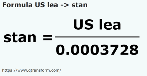 formula US leagues to Fathoms - US lea to stan