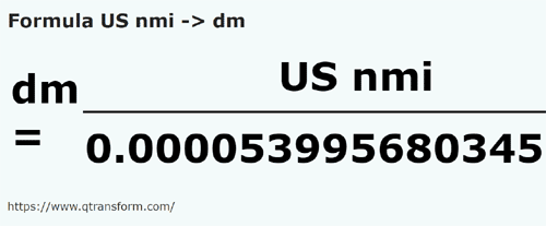 formula Millas náuticas estadounidenses a Decímetros - US nmi a dm