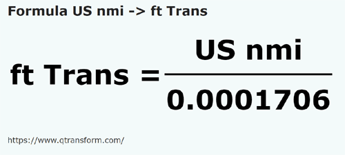 formula Mile morska amerykańskiej na Stopy (Transylwania) - US nmi na ft Trans