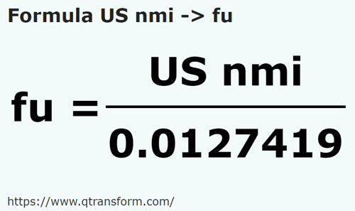 formula Милосердие ВМС США в веревка - US nmi в fu