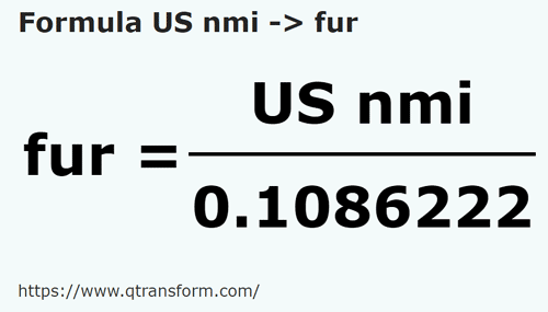 formula Milhas náuticas americanas em Furlongs - US nmi em fur