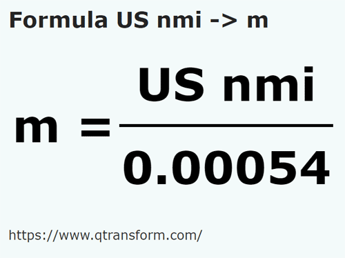 formula Batu nautika US kepada Meter - US nmi kepada m