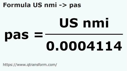 formula Millas náuticas estadounidenses a Pasos - US nmi a pas