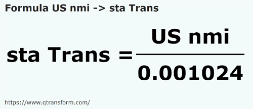 formulu ABD deniz mili ila Stânjen Transilvanya - US nmi ila sta Trans