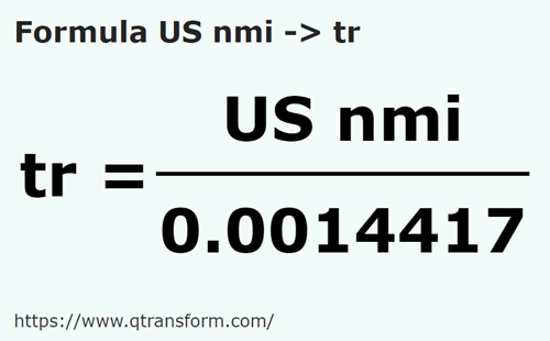 formula Batu nautika US kepada Kayu pengukur - US nmi kepada tr