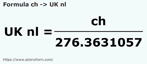 formule Chaînes en Lieues nautiques britanniques - ch en UK nl