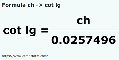 formula Catene in Cubito lungo - ch in cot lg