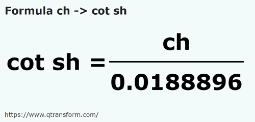formula цепь в Короткий локоть - ch в cot sh