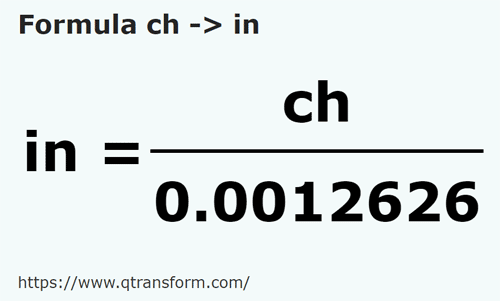 formula цепь в дюйм - ch в in