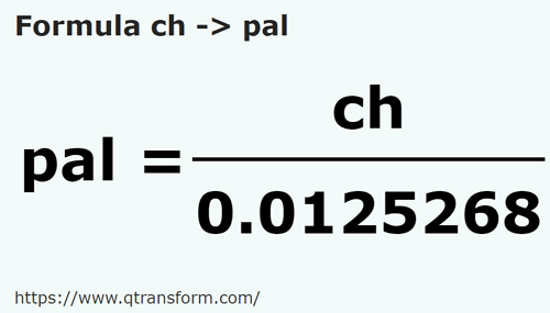 formula цепь в Пядь - ch в pal