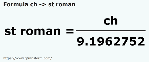 formula Rantai kepada Stadium Roma - ch kepada st roman