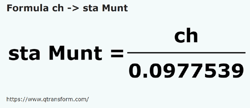formula Rantai kepada Stânjeni (Muntenia) - ch kepada sta Munt