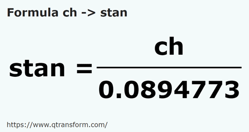 formula Rantai kepada Stânjeni - ch kepada stan