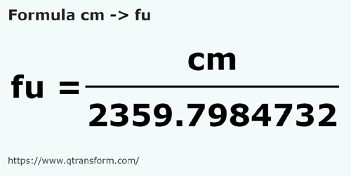 formula Centimetri in Funii - cm in fu
